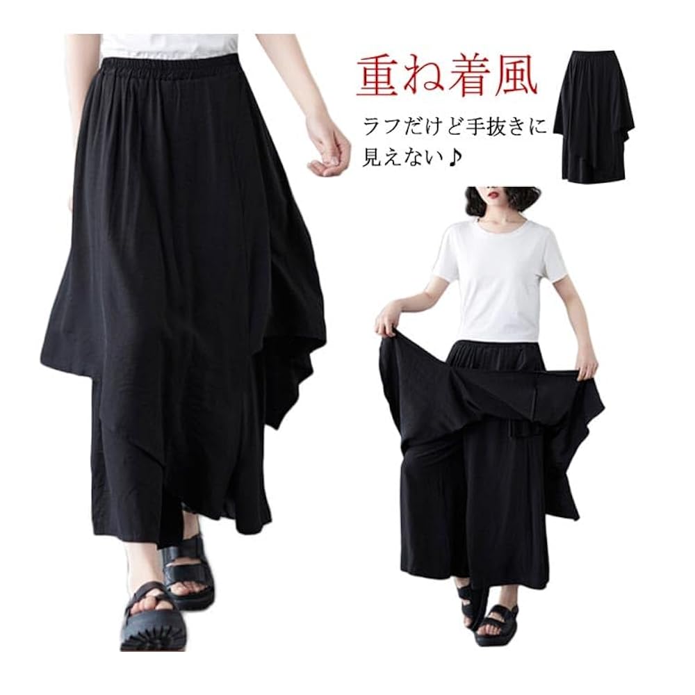 Amazon | [KOALAO] 重ね着風 アシンメトリー レディース ゆる